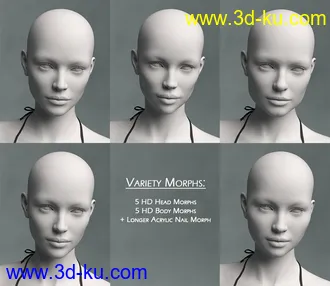 3D打印模型Variety HD Character Morphs for Genesis 8 Female的图片