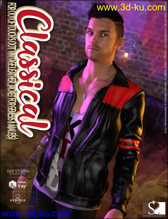 Vintage Leather Jacket Classical Textures模型的图片2