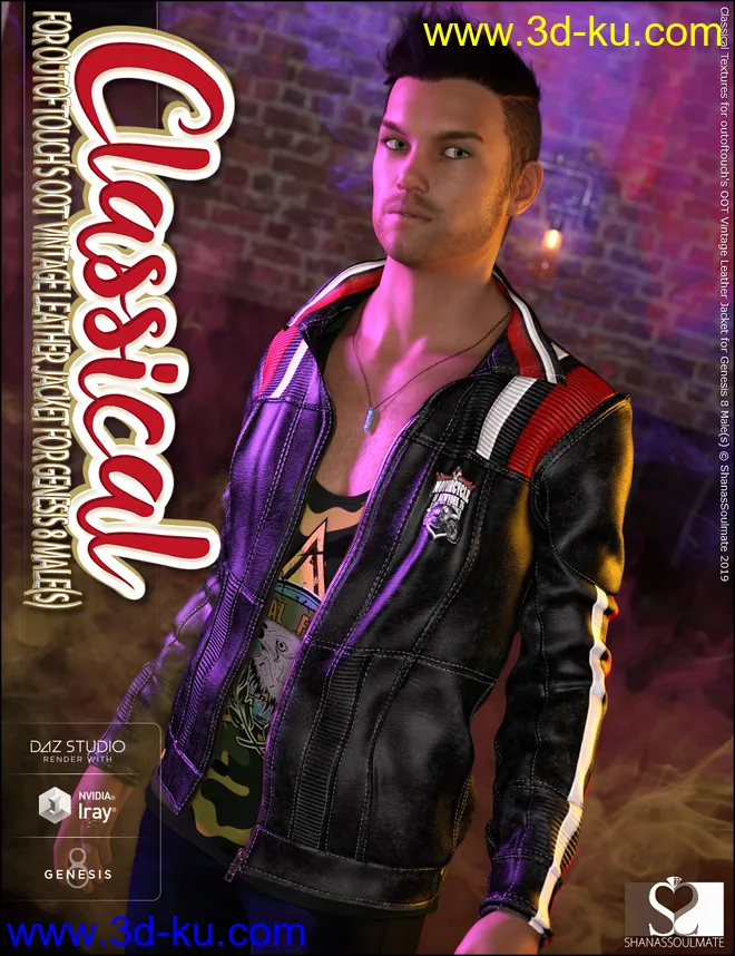 Vintage Leather Jacket Classical Textures模型的图片3