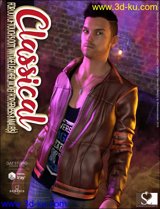 Vintage Leather Jacket Classical Textures模型的图片4