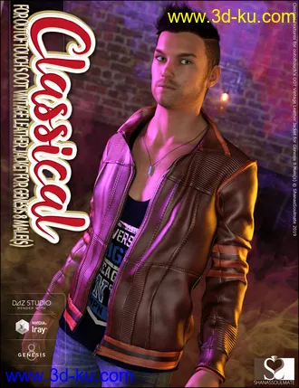 3D打印模型Vintage Leather Jacket Classical Textures的图片