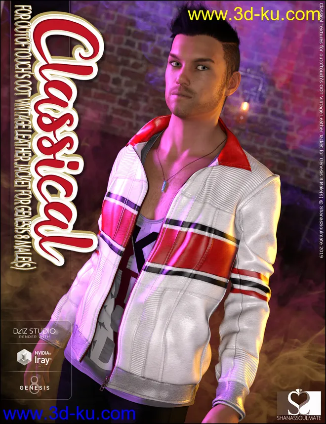 Vintage Leather Jacket Classical Textures模型的图片5