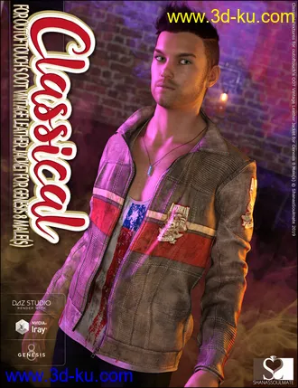 3D打印模型Vintage Leather Jacket Classical Textures的图片