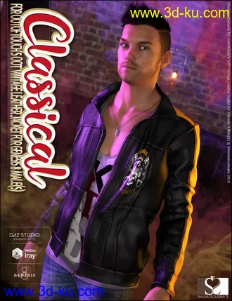 3D打印模型Vintage Leather Jacket Classical Textures的图片