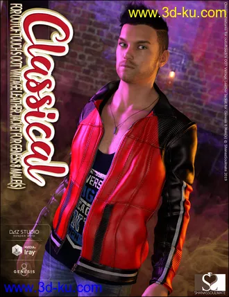 3D打印模型Vintage Leather Jacket Classical Textures的图片