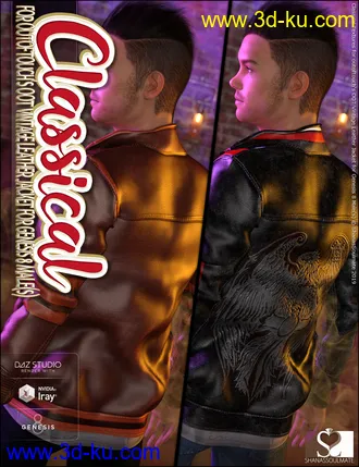 3D打印模型Vintage Leather Jacket Classical Textures的图片
