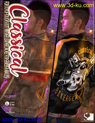 3D打印模型Vintage Leather Jacket Classical Textures的图片