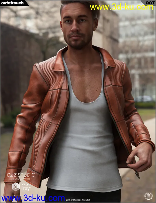 Vintage Leather Jacket for Genesis 8 Male(s)模型的图片1