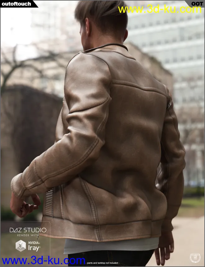 Vintage Leather Jacket for Genesis 8 Male(s)模型的图片2