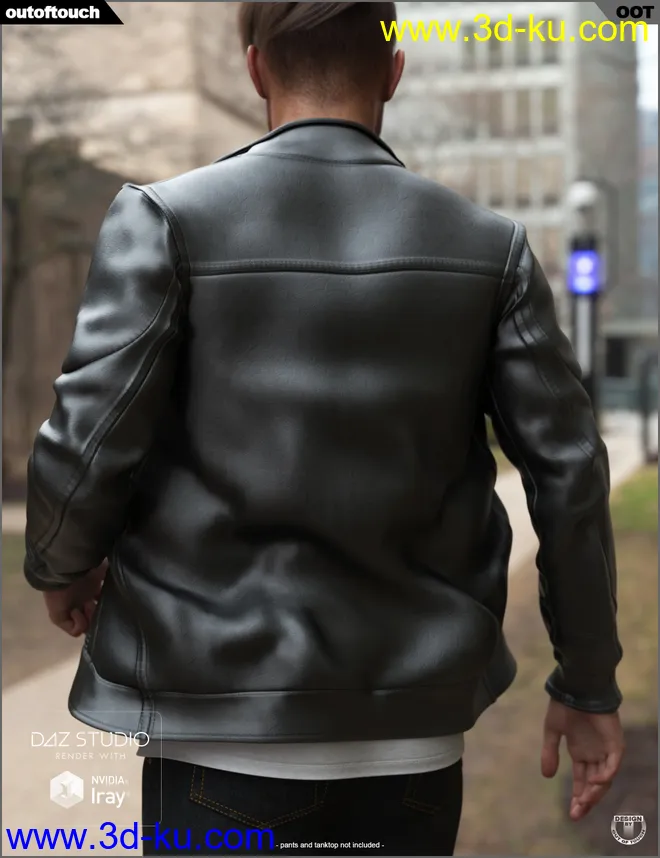 Vintage Leather Jacket for Genesis 8 Male(s)模型的图片3