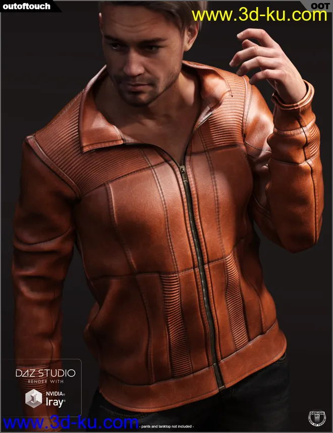 Vintage Leather Jacket for Genesis 8 Male(s)模型的图片4