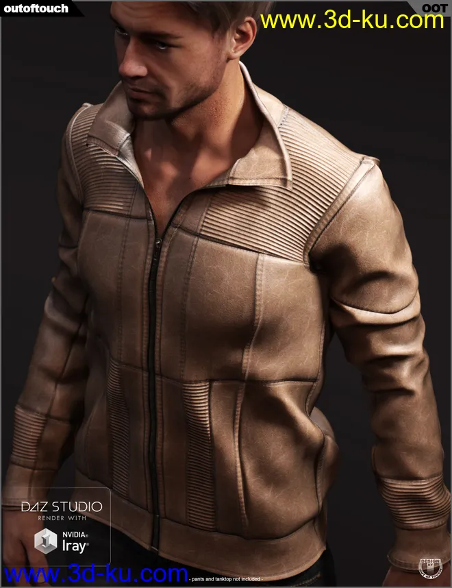 Vintage Leather Jacket for Genesis 8 Male(s)模型的图片5