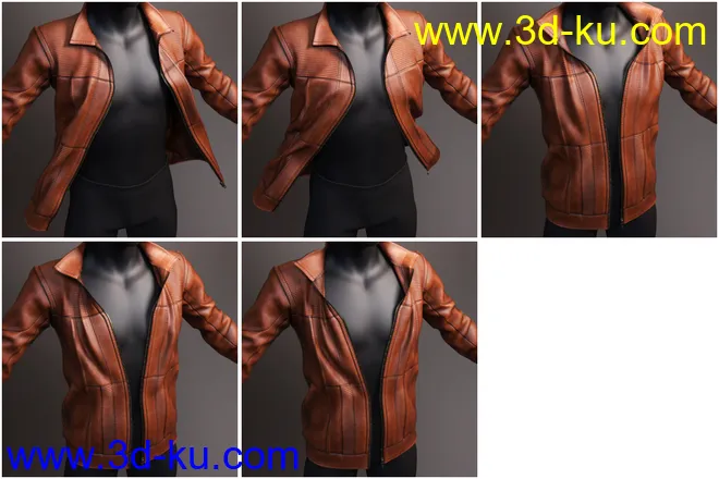 Vintage Leather Jacket for Genesis 8 Male(s)模型的图片12