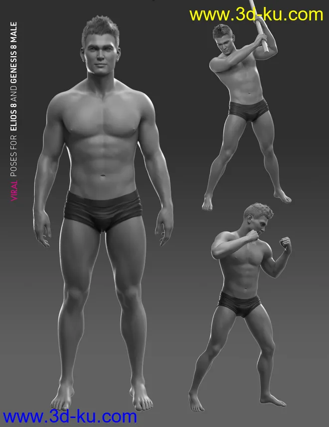 VIRAL Poses for Elios 8 and Genesis 8 Male模型的图片2