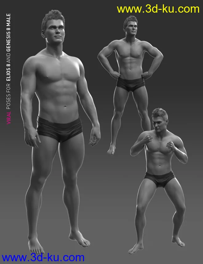 VIRAL Poses for Elios 8 and Genesis 8 Male模型的图片3