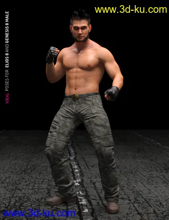 3D打印模型VIRAL Poses for Elios 8 and Genesis 8 Male的图片