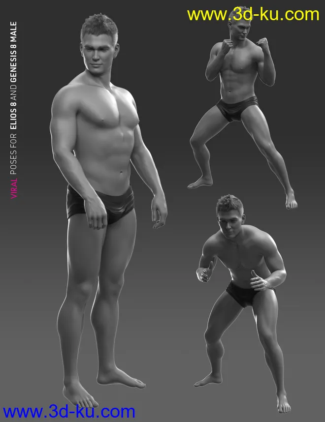 VIRAL Poses for Elios 8 and Genesis 8 Male模型的图片5