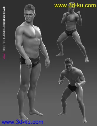 3D打印模型VIRAL Poses for Elios 8 and Genesis 8 Male的图片