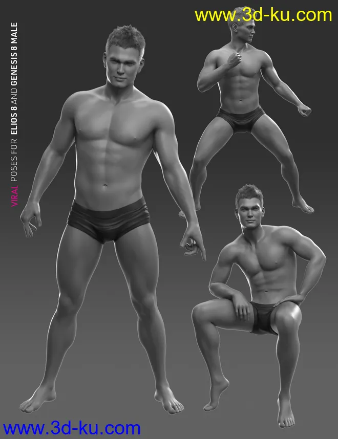 VIRAL Poses for Elios 8 and Genesis 8 Male模型的图片6