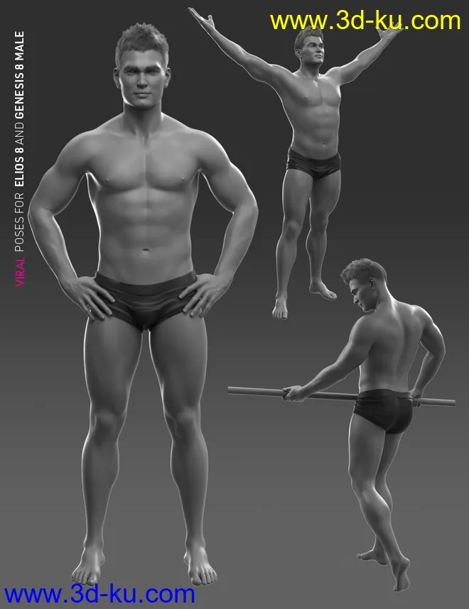 VIRAL Poses for Elios 8 and Genesis 8 Male模型的图片8