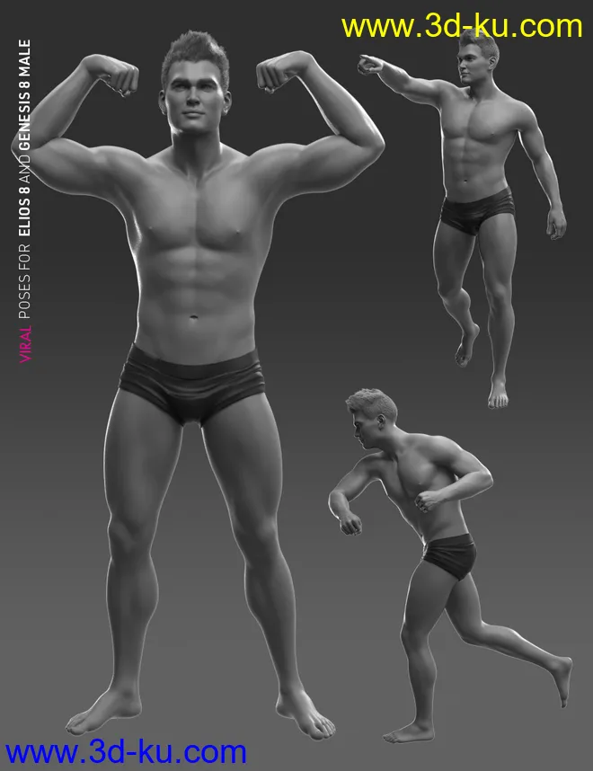 VIRAL Poses for Elios 8 and Genesis 8 Male模型的图片9