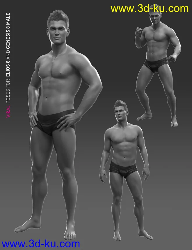 VIRAL Poses for Elios 8 and Genesis 8 Male模型的图片10