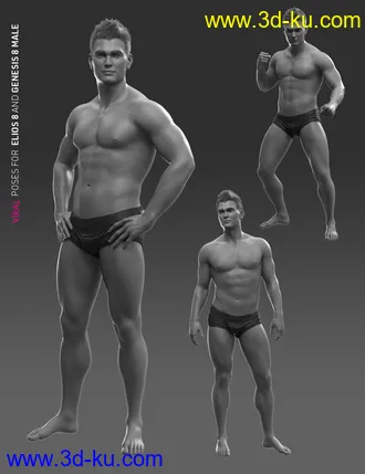 3D打印模型VIRAL Poses for Elios 8 and Genesis 8 Male的图片