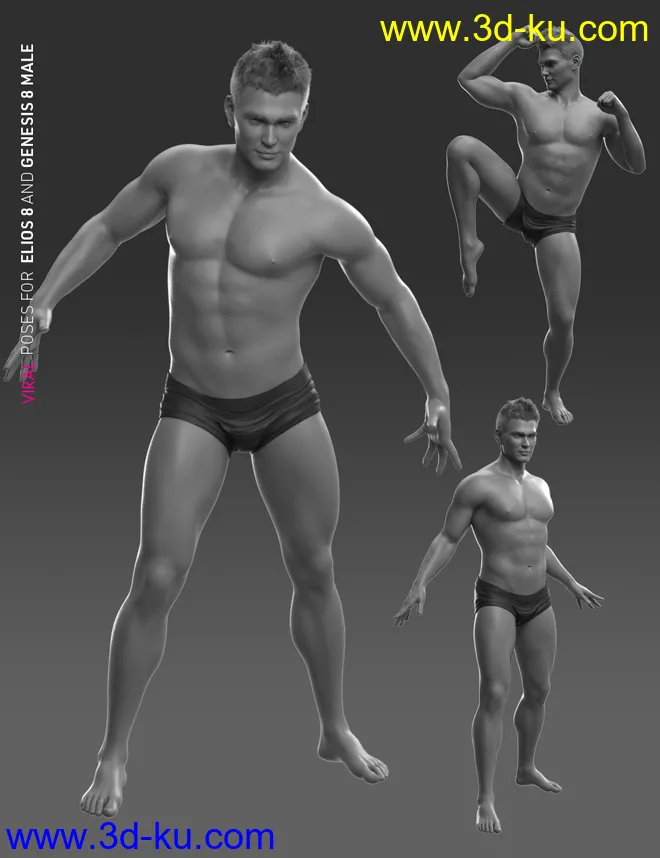 VIRAL Poses for Elios 8 and Genesis 8 Male模型的图片11