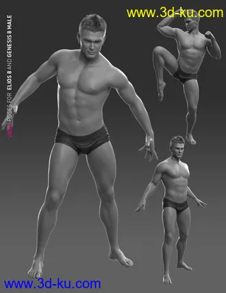 3D打印模型VIRAL Poses for Elios 8 and Genesis 8 Male的图片