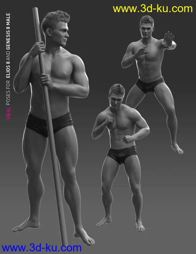VIRAL Poses for Elios 8 and Genesis 8 Male模型的图片12