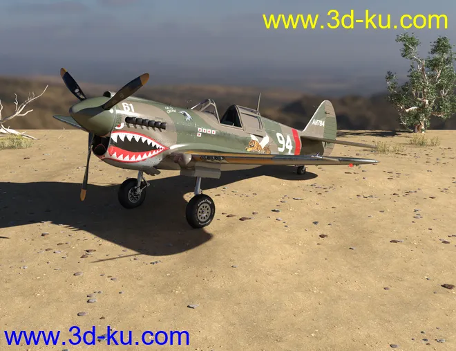 War Hawk Military Aircraft Texture Pack模型的图片3