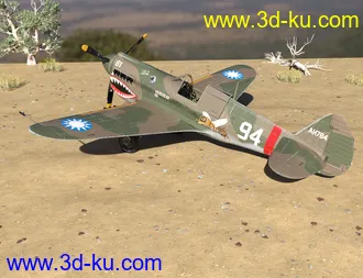 3D打印模型War Hawk Military Aircraft Texture Pack的图片