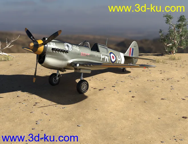 War Hawk Military Aircraft Texture Pack模型的图片5