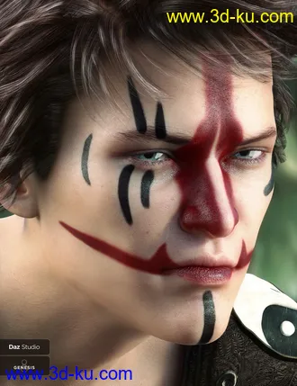 3D打印模型Warrior Make-Up for Genesis 8 Male的图片