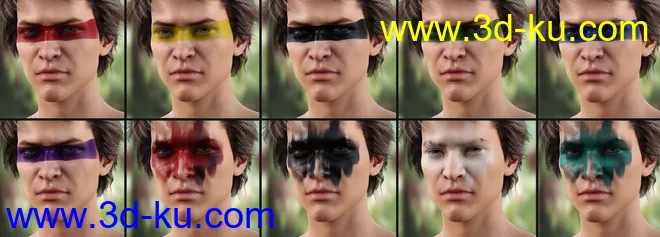 Warrior Make-Up for Genesis 8 Male模型的图片2