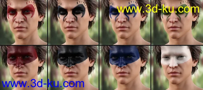 Warrior Make-Up for Genesis 8 Male模型的图片3
