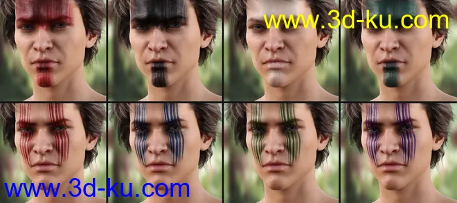 Warrior Make-Up for Genesis 8 Male模型的图片4