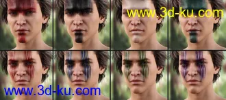 3D打印模型Warrior Make-Up for Genesis 8 Male的图片