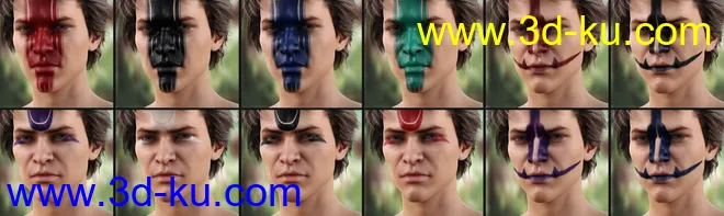 Warrior Make-Up for Genesis 8 Male模型的图片5