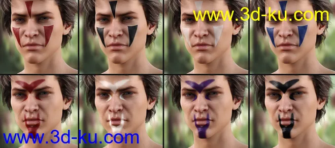 Warrior Make-Up for Genesis 8 Male模型的图片6