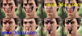 3D打印模型Warrior Make-Up for Genesis 8 Male的图片