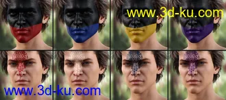 3D打印模型Warrior Make-Up for Genesis 8 Male的图片