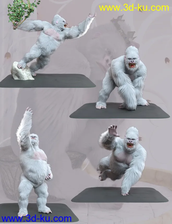 White King Poses for Gorilla for Genesis 8 Male模型的图片2