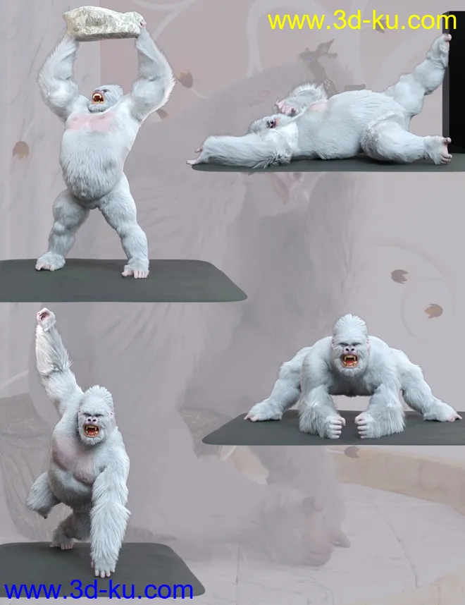 White King Poses for Gorilla for Genesis 8 Male模型的图片3