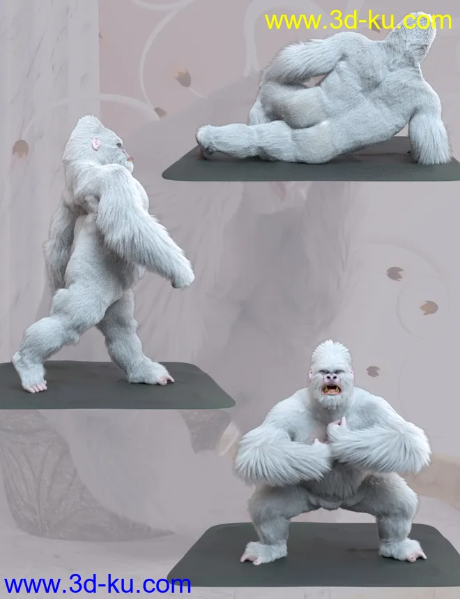 White King Poses for Gorilla for Genesis 8 Male模型的图片6