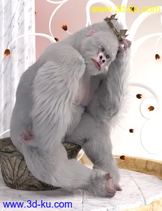 3D打印模型White King Poses for Gorilla for Genesis 8 Male的图片