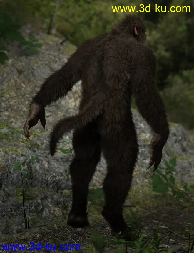 WolfBeast with dForce Hair for Genesis 8 Male模型的图片3