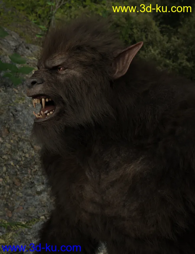 WolfBeast with dForce Hair for Genesis 8 Male模型的图片4