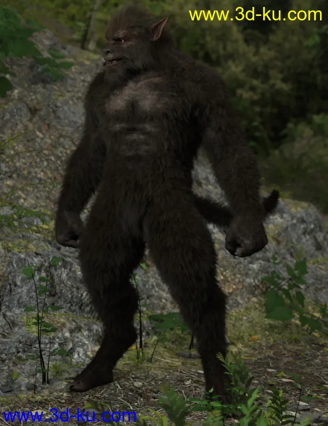 WolfBeast with dForce Hair for Genesis 8 Male模型的图片7