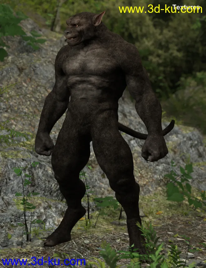 WolfBeast with dForce Hair for Genesis 8 Male模型的图片8